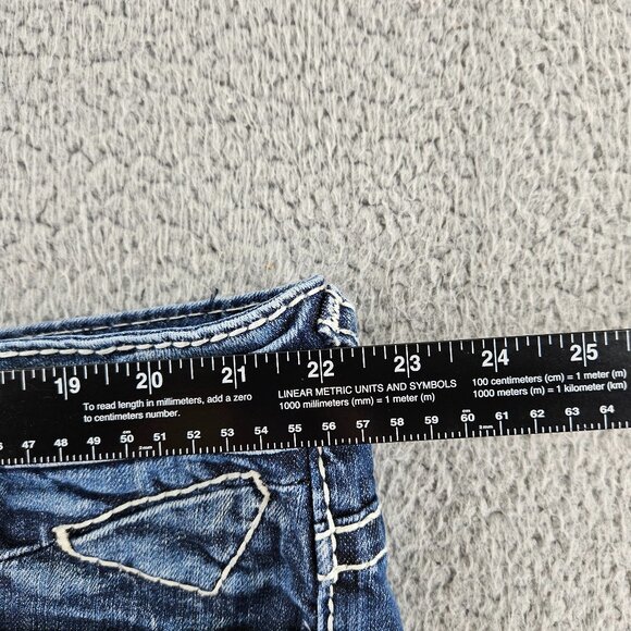 Vigoss Denim Shorts Womens 24 Blue Dallas Cut Off Frayed Hem Distressed Jean - Picture 8 of 16